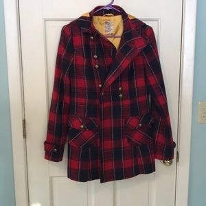 Plaid Pea coat